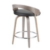 24" Fixed-Height Counter Stool with Swivel, Upholstered Seat and Round Chrome Metal Footrest, Set of 2 for Kitchen - 4 of 4