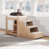 VEVOR Pet Bunk Bed with Stairs, Dog/Cat Window Perch, Multi-Level Bed Window Perch Dog Bedside Sleeper, Lounge Elevated Seat Platform(Beige) - 2 of 4