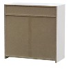 Kings Brand Furniture Marcy 2-Door Shoe Storage Cabinet with Open Shelf, White/Grey - 4 of 4