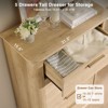 Sapphtopaz Modern Dresser with Curved Profile Design Fluted Chest of Drawers with Wood Handles Chest of Drawers for Bedroom, Entryway - 3 of 4