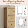 47.2" Freestanding Rattan Cabinet Dresser with Anti-Tip Design and 7 Storage Drawer, Wooden Closet Dressers Chest for Bedroom, Living Room - 4 of 4