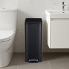 Orieon 13.2Gal Trash Can, Slim Stainless Steel Step-on Garbage Bin, Fingerprint Proof Black for Kitchen Bathroom. - 2 of 4