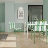 GlasFlength Accent Chairs Modern Striped Seating Waterproof Construction Sturdy Metal Legs For Patio Cafe Terrace, Green, 21.06"*22.24"*32.28" - 2 of 4