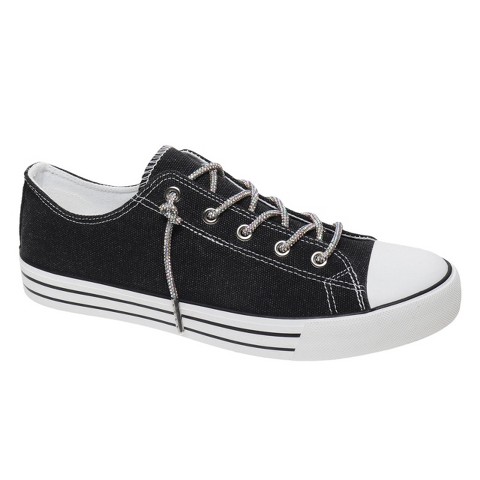 Женские кроссовки Outwoods Womens Logan 8 Canvas Low Top Sneaker with Sparkle Laces, Black (9)