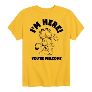 Boys' - Garfield - I'm Here Youre Welcome Short Sleeve Graphic T-Shirt - 1 of 4