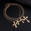 Layered Cross & Pearl Necklace Set | Punk Grunge Y2K Statement Jewelry - 4 of 4