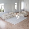 99 inch Beige Corduroy Cloud  L-Shaped Modern Upholstered Sectional Sofa with Three pillows for Living Room and Bedroom - 4 of 4