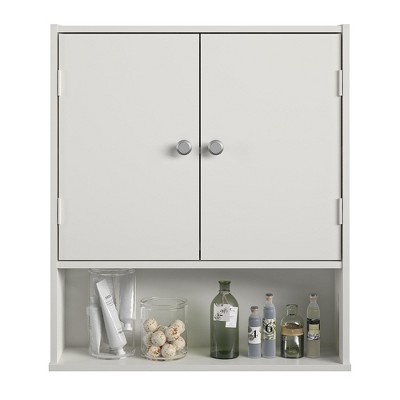 RealRooms Basin Wall Cabinet, Bathroom Storage Furniture, White