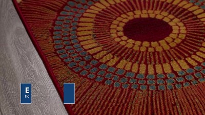 Ocean Blue and Coral Synthetic Flat Woven Indoor/Outdoor Rug