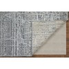 Gray and Silver Abstract Hand Woven Worn Faded Area Rug - 4 of 4