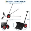 GustoWave Black Snow Shovel with Wheels, Heavy Duty Snow Pusher for Driveway, Carbon Steel Snow Pusher Shovel with Adjustable Angle - 2 of 4