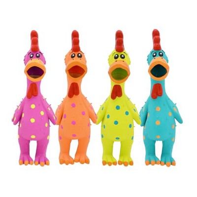 Multipet Latex Polka Dot Globken Chicken Dog Toy