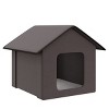 Heated Cat House for Outdoor and Indoor Use Waterproof Insulated Shelter with Heated Pad Fleece Cover and Two Doors - LAOTIES - 4 of 4