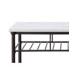 50" Freyja Kitchen Island White Cultured Stone/Gray Finish - Acme Furniture: Metal Frame, Storage Shelves - 3 of 4