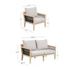 Nathan James 4pc Freya Bohemian Wood Outdoor Patio Conversation Set Light Gray: Acacia Frame, Foam Cushions, Weather-Resistant - 4 of 4