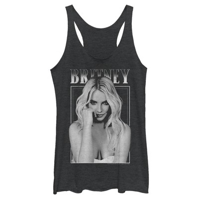 Women's Britney Spears Secret Star Racerback Tank Top - Black Heather ...