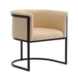 Sapphtopaz Modern Semi Circle Dining Chairs with Metal Leg PU Upholstered Geometric Kitchen Chairs with Metal Legs for Dining Room, Living Room - 1 of 4