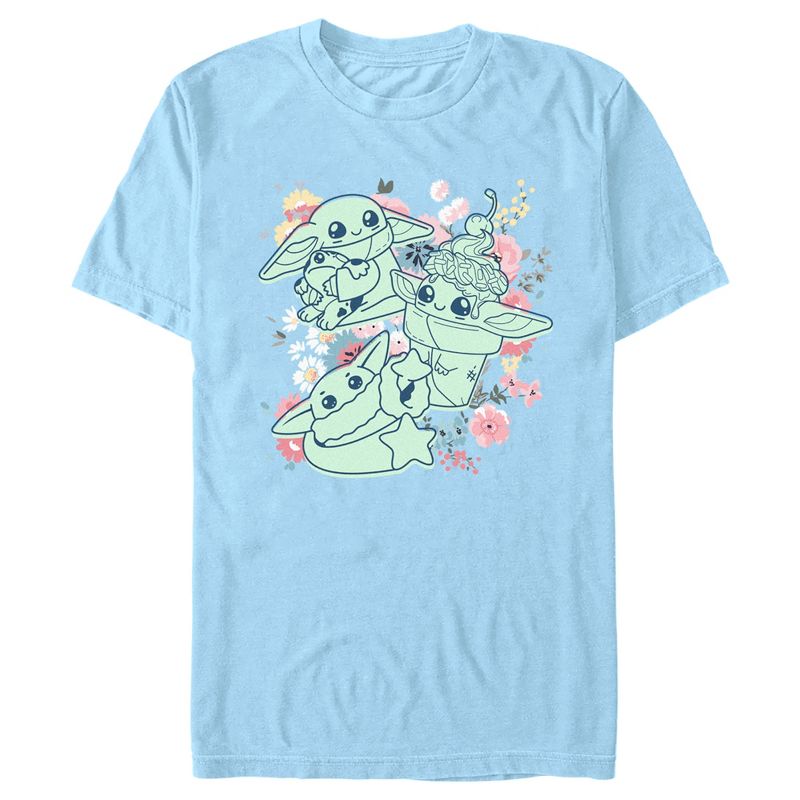 Men's Star Wars: The Mandalorian Spring Cute Grogu Sunday Surprise T-Shirt, 1 of 5