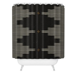 Allie Falcon Southwestern Minimalist Heavy Shower Curtain Black - Deny Designs: Geometric Microfiber, Easy Care - 1 of 3