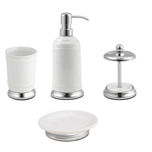 glass and chrome bathroom accessories