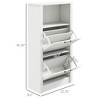 Munora Freestanding Shoe Cabinet with 2 Flip Drawers & Open Shelf, Adjustable Shelves for Entryway Storage, Holds 10 Pairs of Shoes, White - 3 of 4
