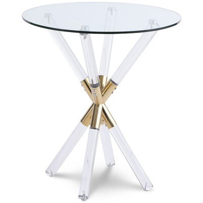 Meridian Furniture,Mercury Acrylic/Gold End Table