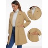 Allegra K Women's Notch Lapel Double Breasted Two Pockets Winter Peacoats - 2 of 4