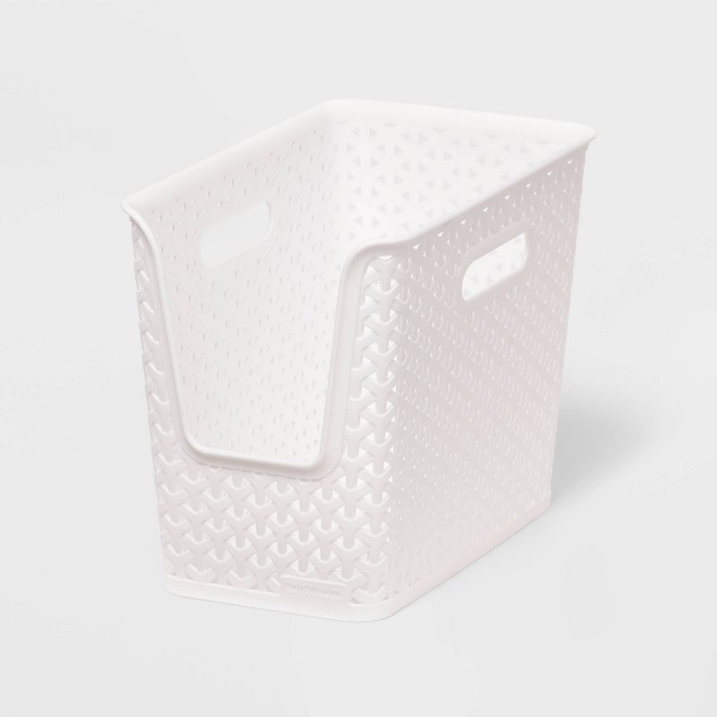Y-Weave Narrow Easy Access Decorative Storage Basket White - Brightroom&#8482;, 1 of 7