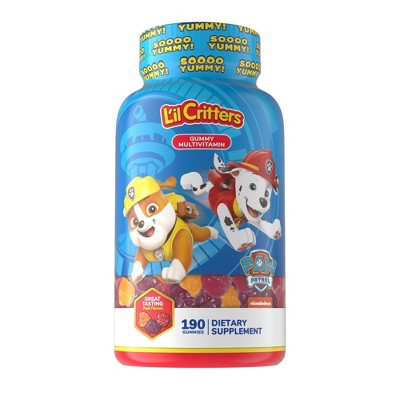 L’il Critters Paw Patrol Gummy Vites Kids Multivitamin, Immune Support, 11 Nutrients, 190 Gummies, Gluten-Free