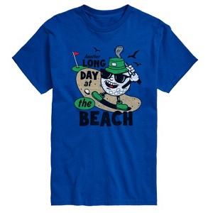 Men's - Instant Message - Long Day at the Beach Golfing Short Sleeve Graphic T-Shirt - 1 of 4