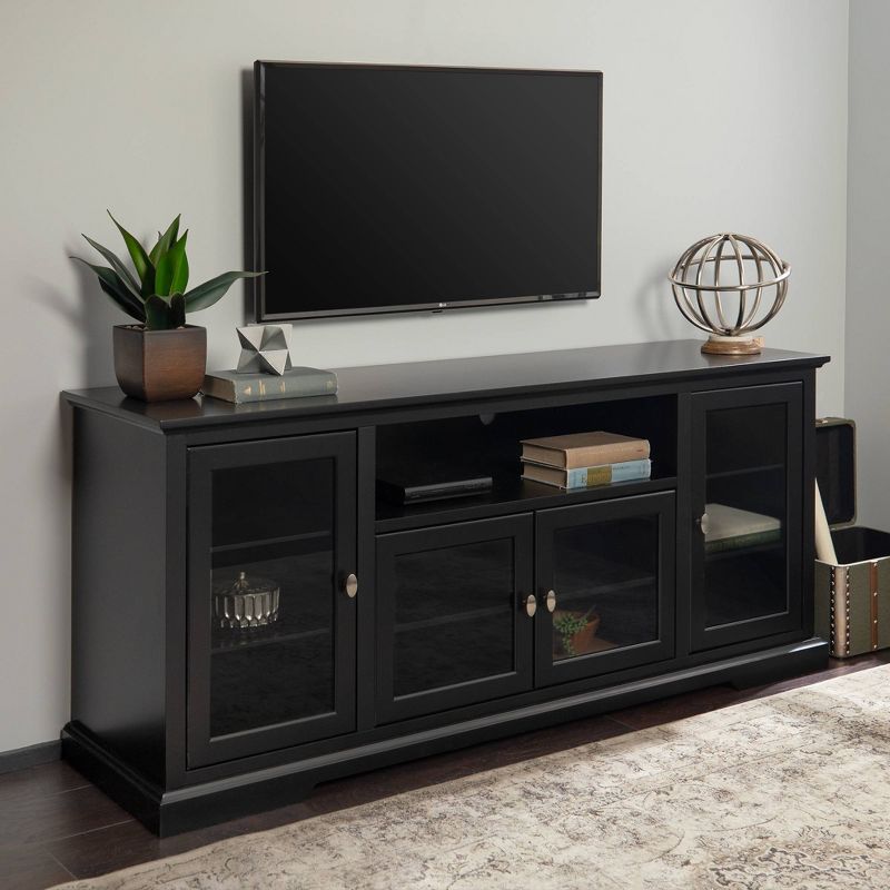 Glass Door Traditional Highboy TV Stand for TVs up to 80" - Saracina Home, 3 of 9