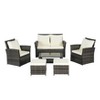 CAVINAS Patio Sofa Set, Wicker Lawn Chairs Set with Footstool, Modern Patio Sectional with Coffee Table for Garden - 4 of 4
