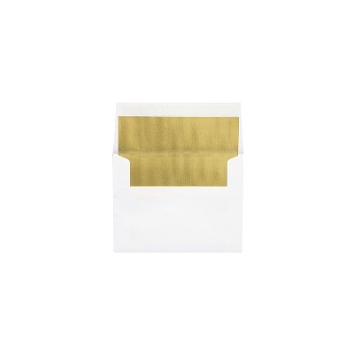 LUX A2 (4 3/8 x 5 3/4) 50/Box White w/Gold LUX Lining (FLWH4870-04-50)