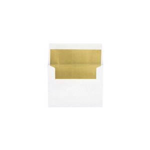 LUX A2 (4 3/8 x 5 3/4) 50/Box White w/Gold LUX Lining (FLWH4870-04-50) - 1 of 1