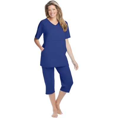 Dreams & Co. Plus Size Capri Lounge Set