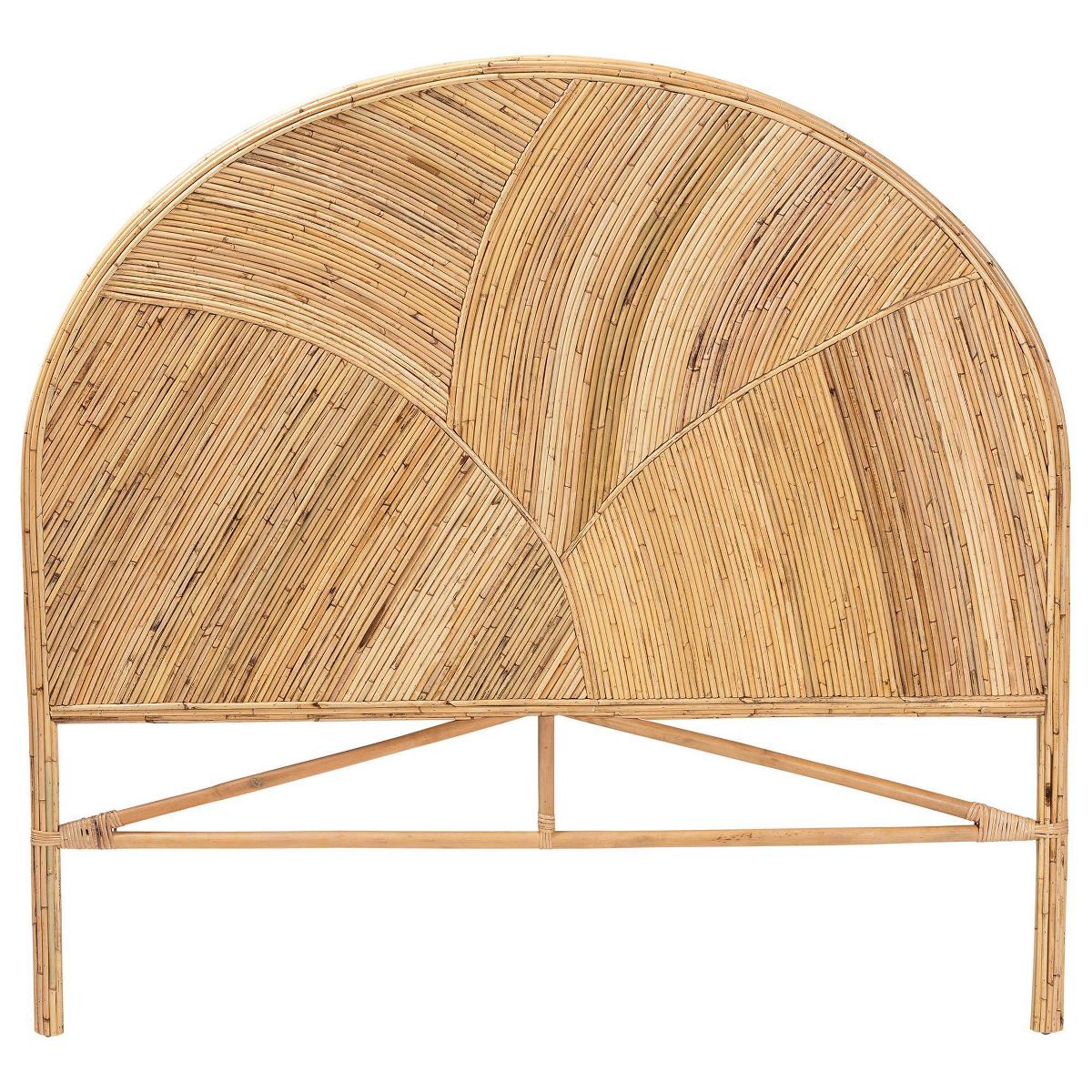 bali & pari Queen Seana Rattan Standalone Headboard Honey: Artisan-Crafted, Bohemian Design, No Mount Needed