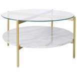 Wynora Round Cocktail Table White/Gold - Signature Design by Ashley