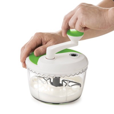 Green and White Dual Speed Manual Food Chopper