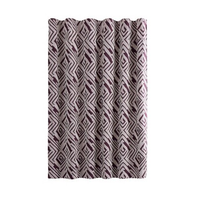 Ayesha Curry Aubergine Cotton Jacquard Geo Shower Curtain
