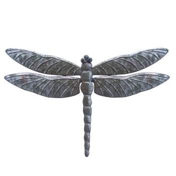 VIP Metal 13.5 in. Gray Dragonfly Wall Decor