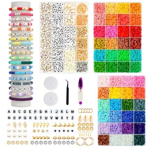 MOVSSOU 14000Pcs Clay Beads 48 Colors Bracelet Making Kit, Jewelry Making Supplies, Charms Gifts for Teen Girls Crafts for Girls Ages 8-12 - 1 of 4