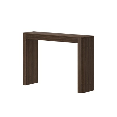 Walnut 46" Modern Solid Wood Console Table with Rounded Edges