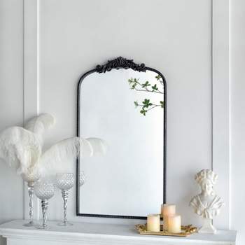 Cerys Anthropologie Wall Mirror,Baroque Inspired Wall Decor Mirror,Arch Mirror with Rectangular Gleaming Primrose Framed Mirror-The Pop Home