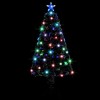 vidaXL 4 ft Artificial Christmas Tree with Stand and Multi-Colored LED- Fiberglass Lighting- Snow Covered Tips- Economical Holiday Decor - 3 of 4