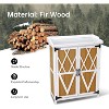 Waterproof Outdoor Storage Cabinet, Wooden Potting Bench Table with 2 Removable Shelves, Galvanized Metal Tabletop, Garden Work Station for Backyard, - 4 of 4