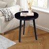 NicBex 18"W Metal End Table with Metal Legs and Grooved Design Side Table Nightstand for Living Room - 2 of 4