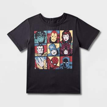 Boy\'s Marvel T-shirt Iron Portrait Man : Endgame Target Avengers