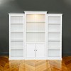KWPZQEB 78.75'' Tall Curio Cabinet with 5-Colors Ceiling Light, Freestanding Farmhouse Bookcases with Adjustable Glass Shelves & 2 Barn Doors for Home - 4 of 4
