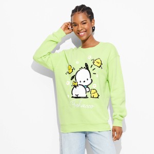 Women's St. Patrick's Day Pochacco Graphic Sweatshirt - Green - 1 of 3