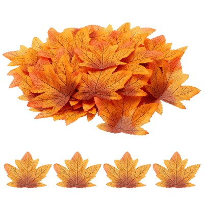 Unique Bargains Wedding Thanksgiving Halloween Decoration Fake Artificial Maple Leaves 100 Pcs